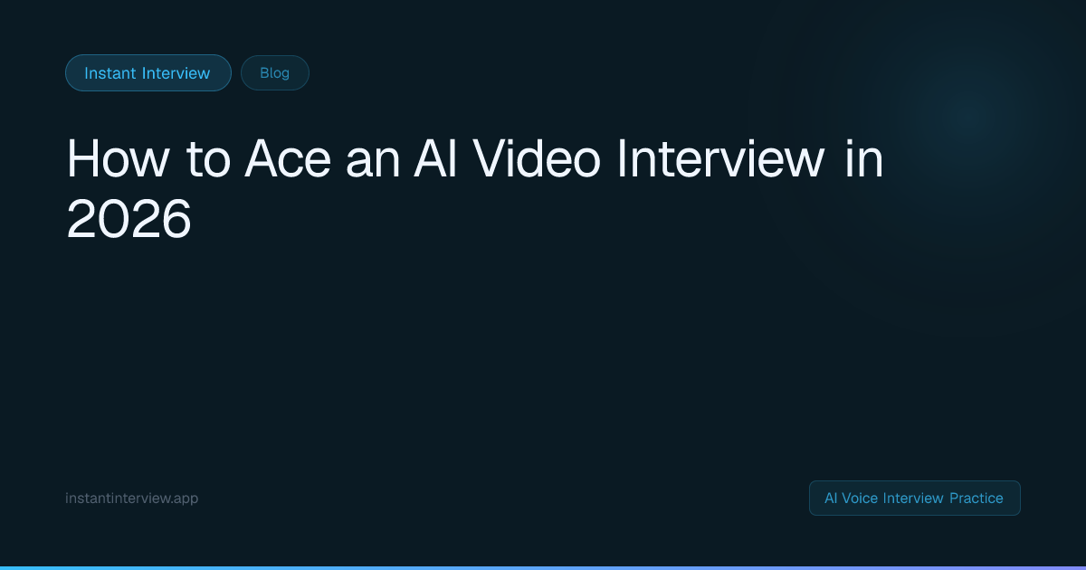 How to Ace an AI Video Interview in 2026 | Instant Interview