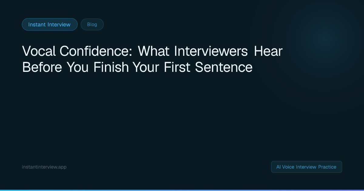 Vocal Confidence in Job Interviews | Instant Interview