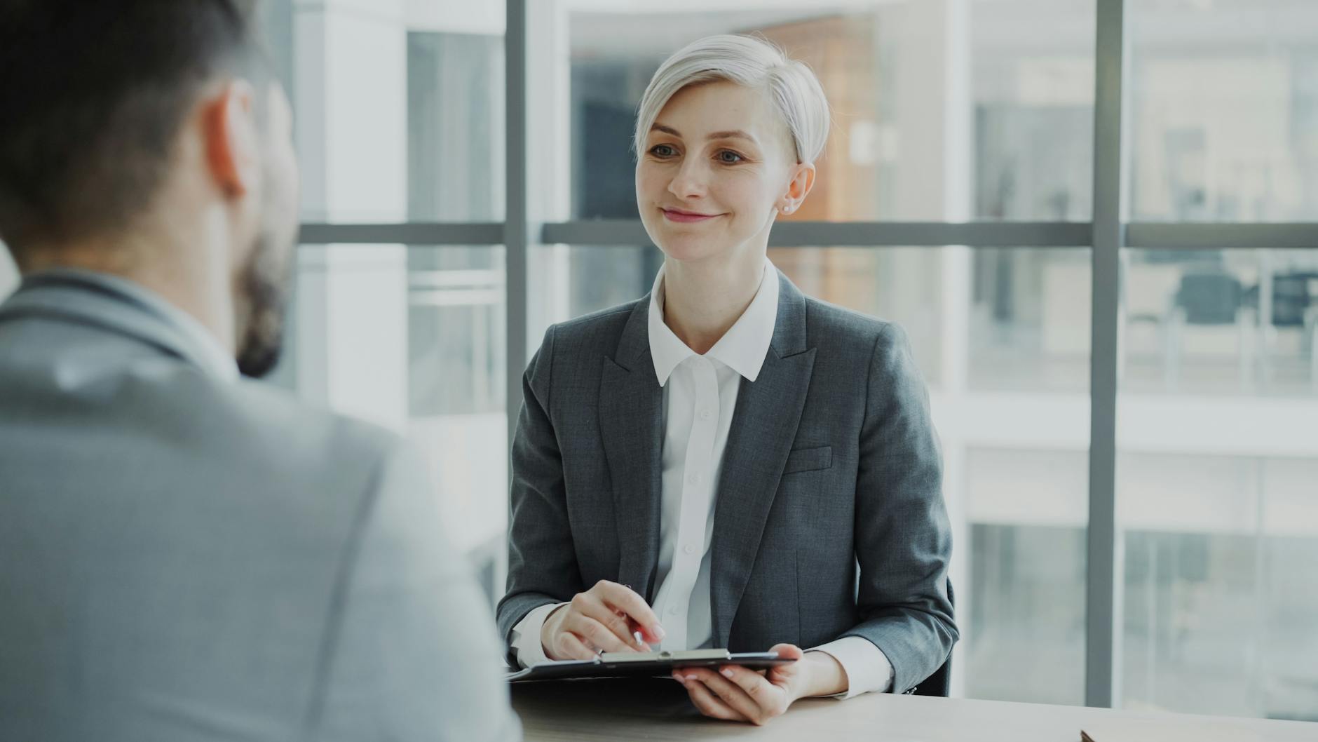 Professional job interview in a modern office